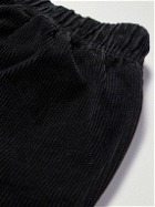 Les Tien - Straight-Leg Cotton-Corduroy Drawstring Trousers - Black
