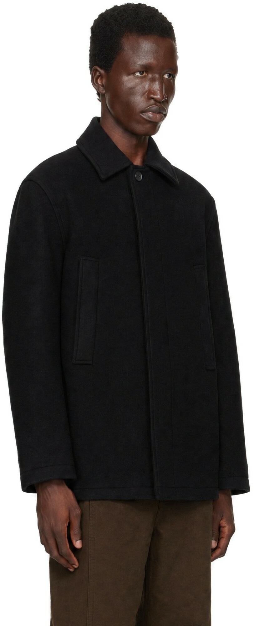 LE17SEPTEMBRE Black Boxy Half Coat