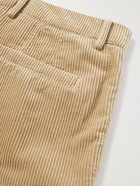 BRUNELLO CUCINELLI - Pleated Cotton-Corduroy Trousers - Neutrals