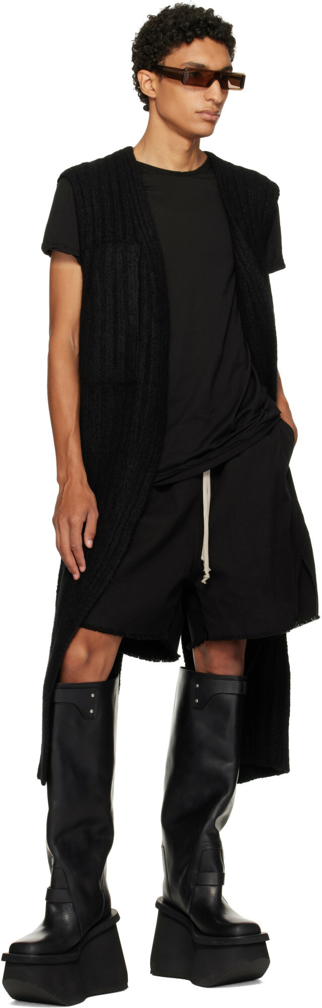 Rick Owens Black Tower Naska Factory Knee Boots