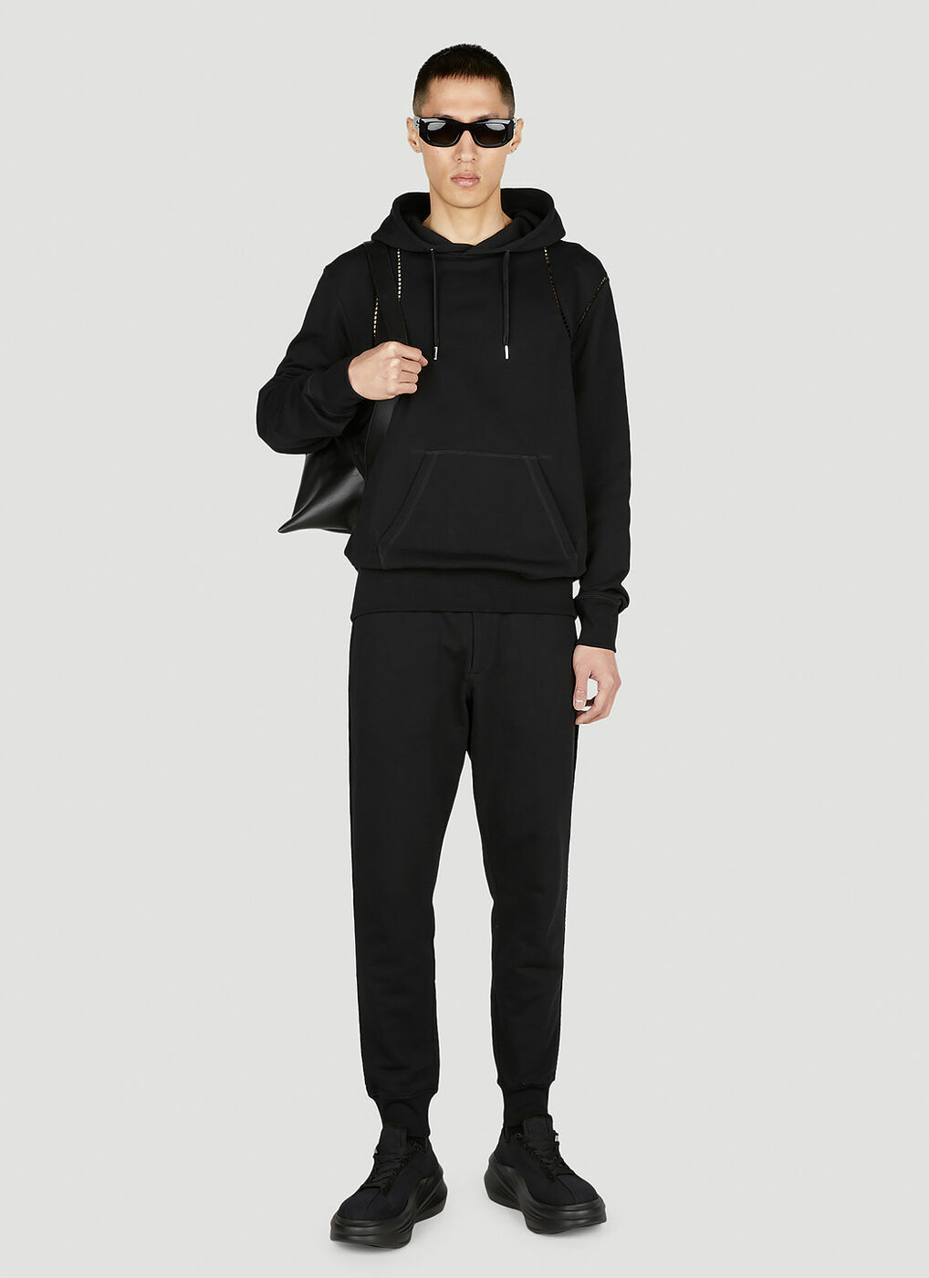 Alexander McQueen - Crochet Trim Hooded Sweatshirt in Black Alexander ...