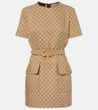 Gucci GG Canvas belted minidress