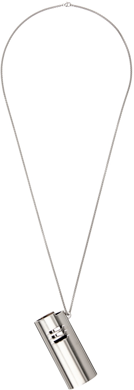Rick Owens Silver Porterville Lighter Holder Charm Necklace
