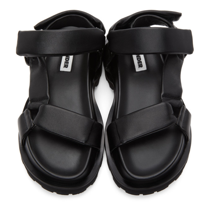 JIL SANDER Chunky Platform Puffy Leather Thong Sandals Slides in Black Size  37 | eBay