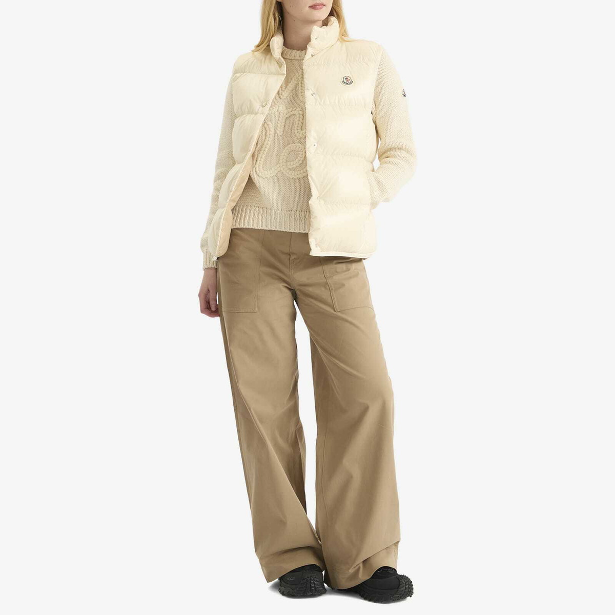 Moncler Women's Badia Puffer Vest in Cream Moncler