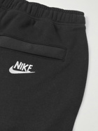 Nike - Sportswear Straight-Leg Logo-Embroidered Cotton-Jersey Drawstring Shorts - Black