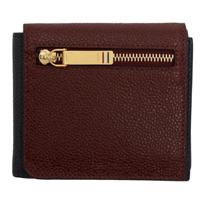 Photo: Thom Browne Burgundy and Navy Front Flap Wallet