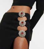 David Koma Crystal-embellished cutout maxi skirt