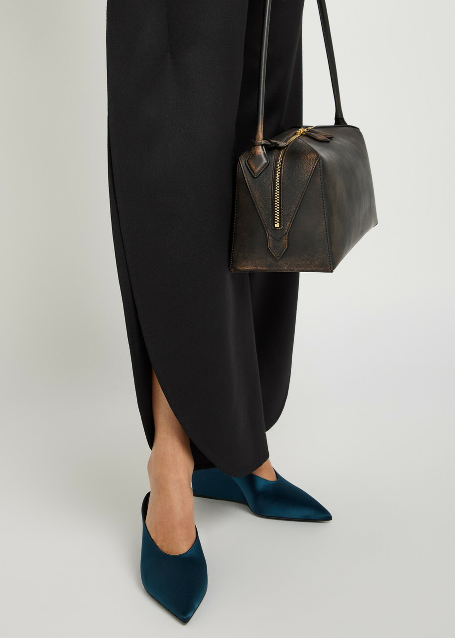 Alaïa Petal Sculpted Wool Trousers Black