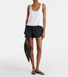 Hunza G Frill cotton poplin shorts