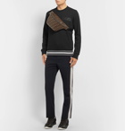 Fendi - Logo-Appliquéd Striped Cotton-Blend Jersey Sweatshirt - Men - Black