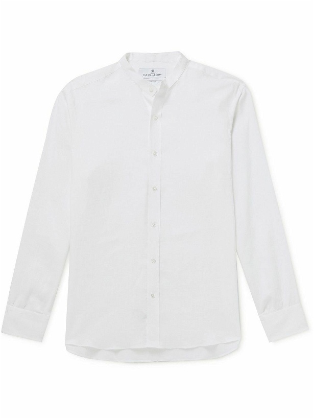 Photo: Turnbull & Asser - Blake Grandad-Collar Linen Shirt - White