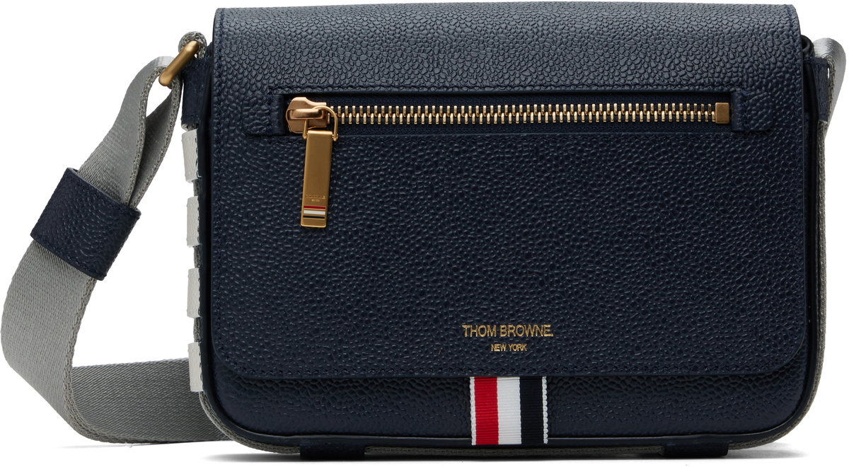 Thom Browne Grey Mini Trunk Messenger Bag Thom Browne