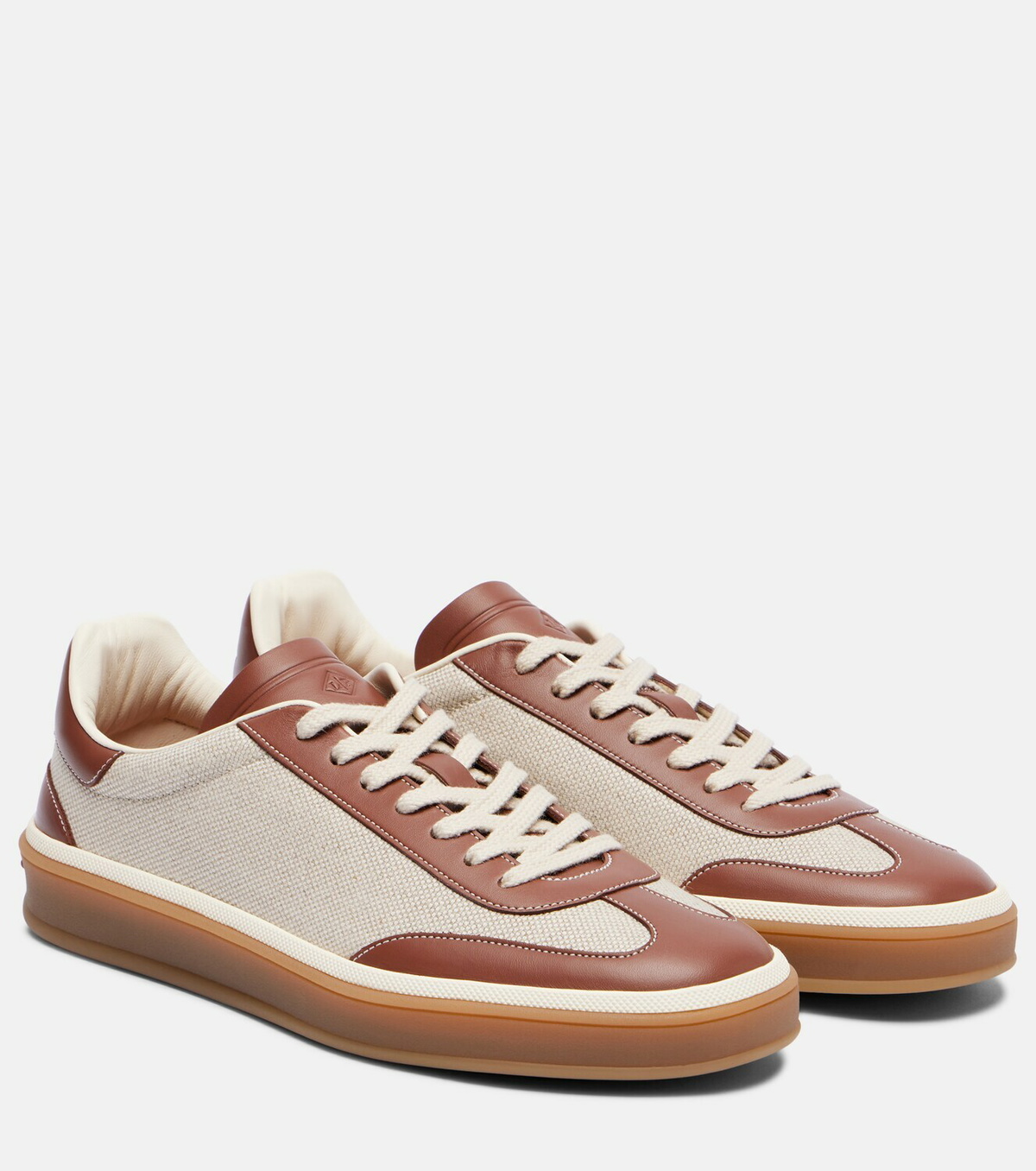 Loro Piana Tennis Walk leather-trimmed sneakers