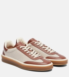 Loro Piana Tennis Walk leather-trimmed sneakers