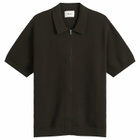 NN07 Men's Gustav Full Zip Polo in Dark Army