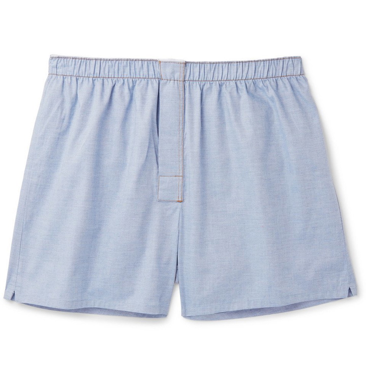 Photo: Acne Studios - Boxa Cotton-Chambray Boxer Shorts - Men - Blue