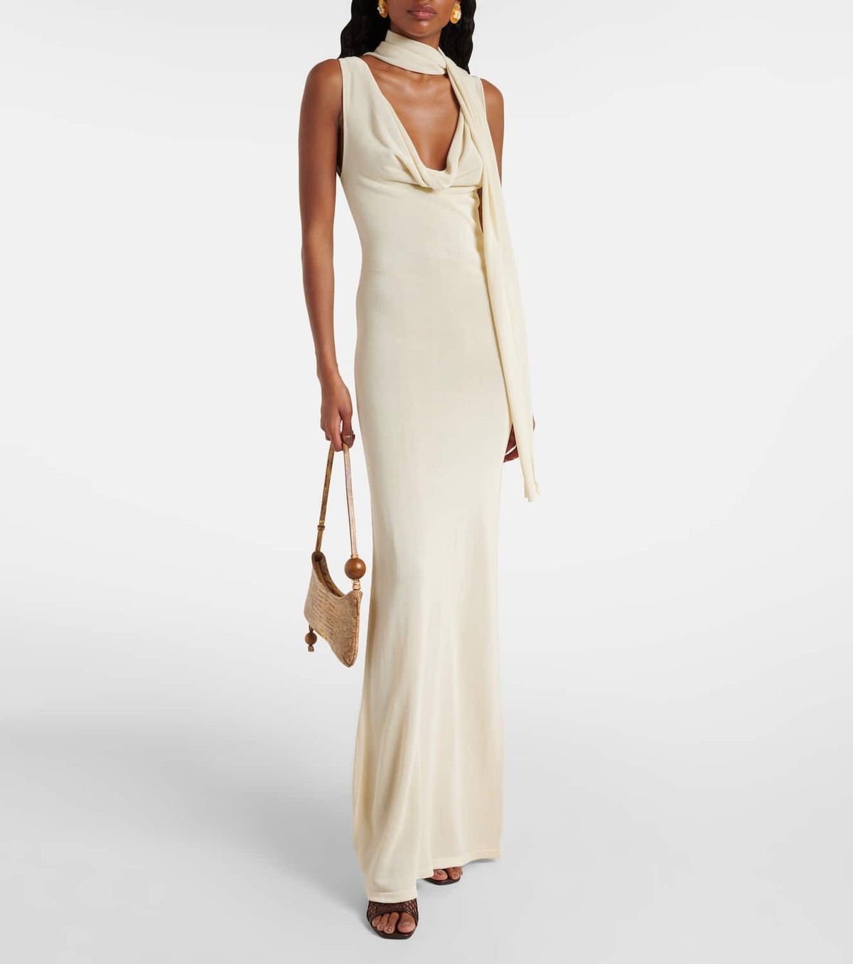 Aya Muse Scarf-detail draped maxi dress