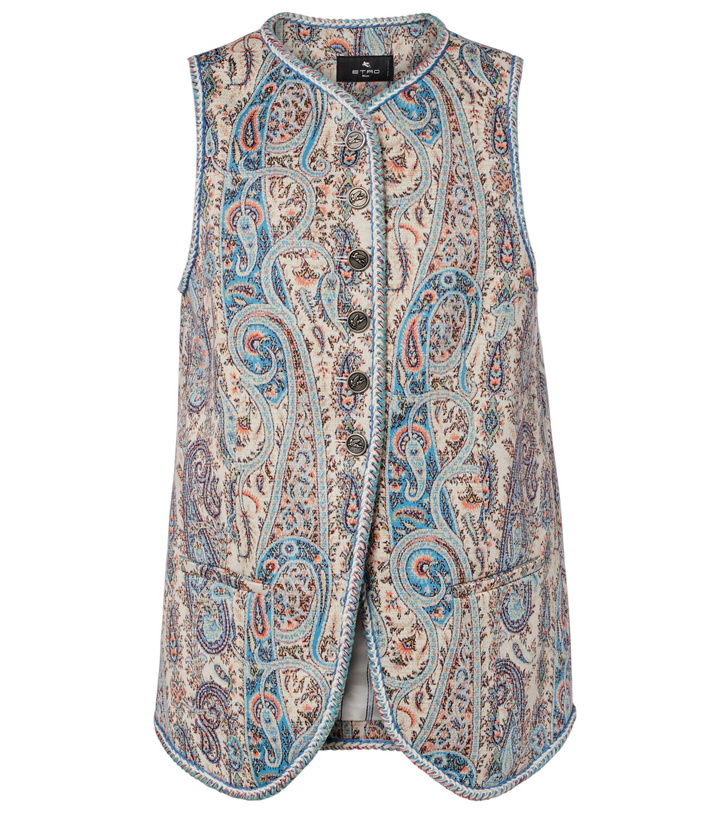 Photo: Etro Paisley cotton-blend jacquard vest