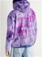 CAMP HIGH - Counselor Logo-Print Tie-Dyed Loopback Cotton-Jersey Hoodie - Purple