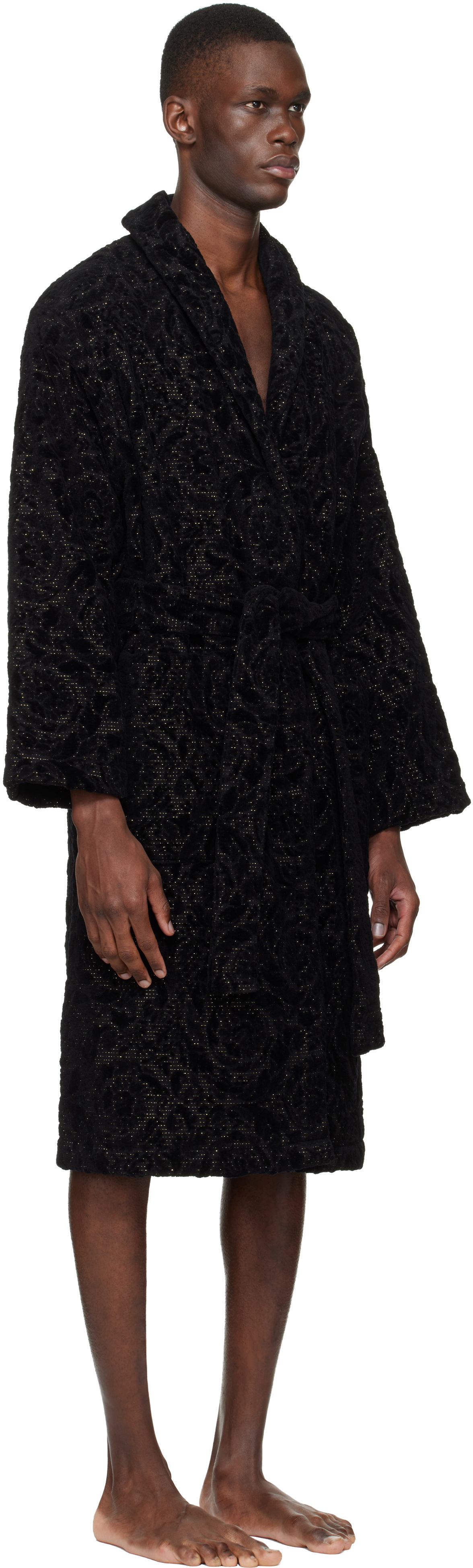 Versace Gray Barocco Bathrobe