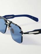 Jacques Marie Mage - Silverton Aviator-Style Silver-Tone and Acetate Sunglasses