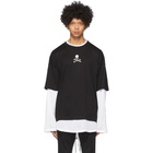 mastermind WORLD Black and White Boxy Layered Long Sleeve T-Shirt