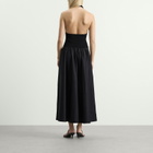 ST. Agni Women's Knit Halter Backless Dress in Black