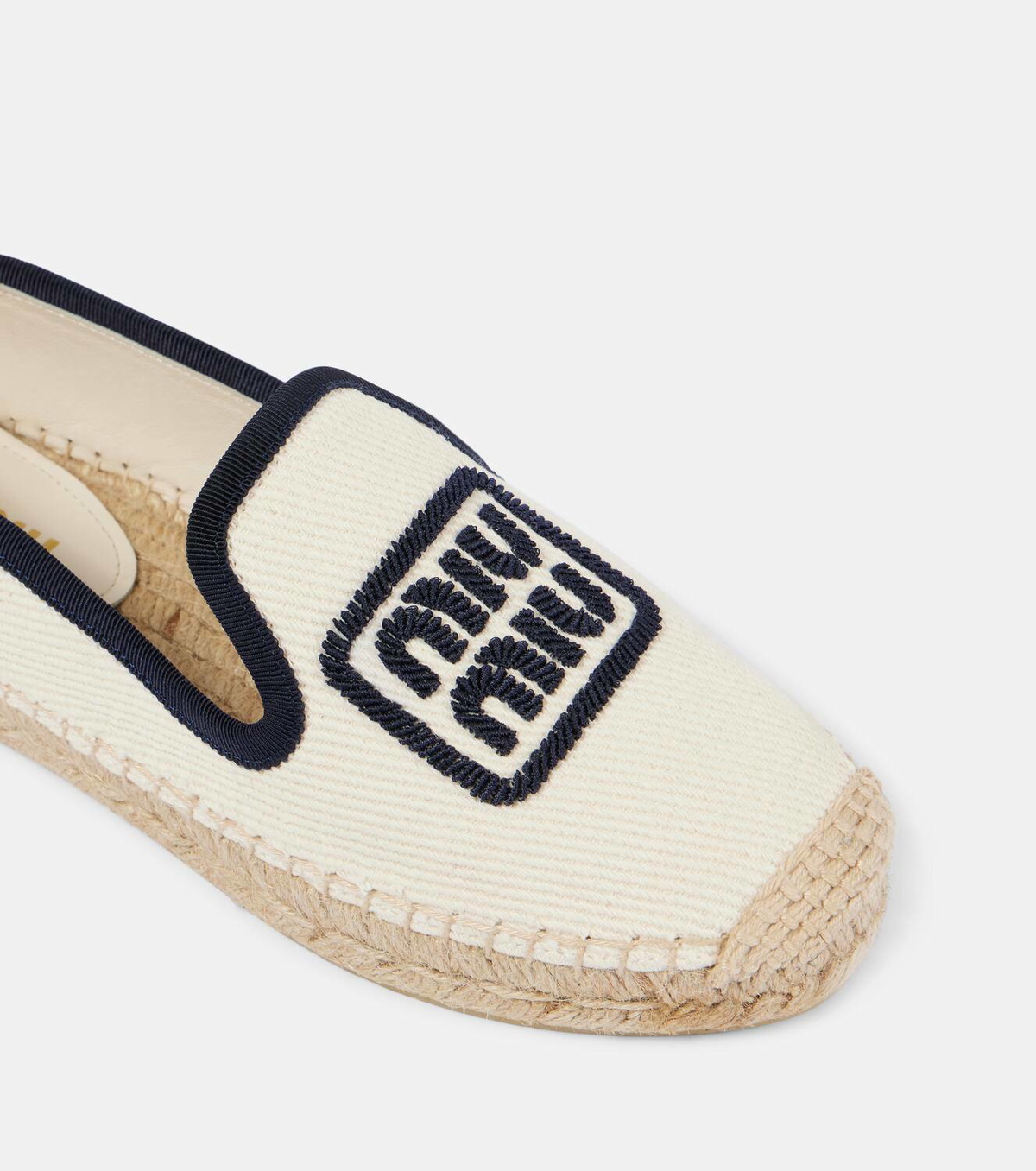 Miu Miu Logo embroidered drill espadrilles