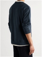 NN07 - Jerome Logo-Print Slub Cotton-Jersey Sweatshirt - Blue