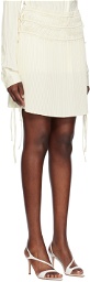 Helmut Lang Off-White Pleated Miniskirt