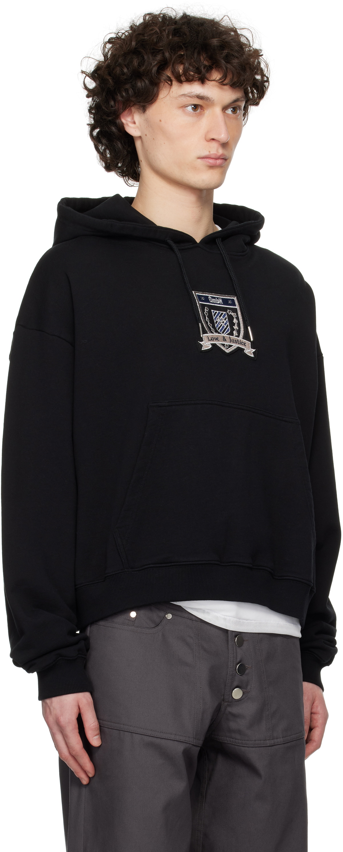 GmbH Black Cropped Hoodie