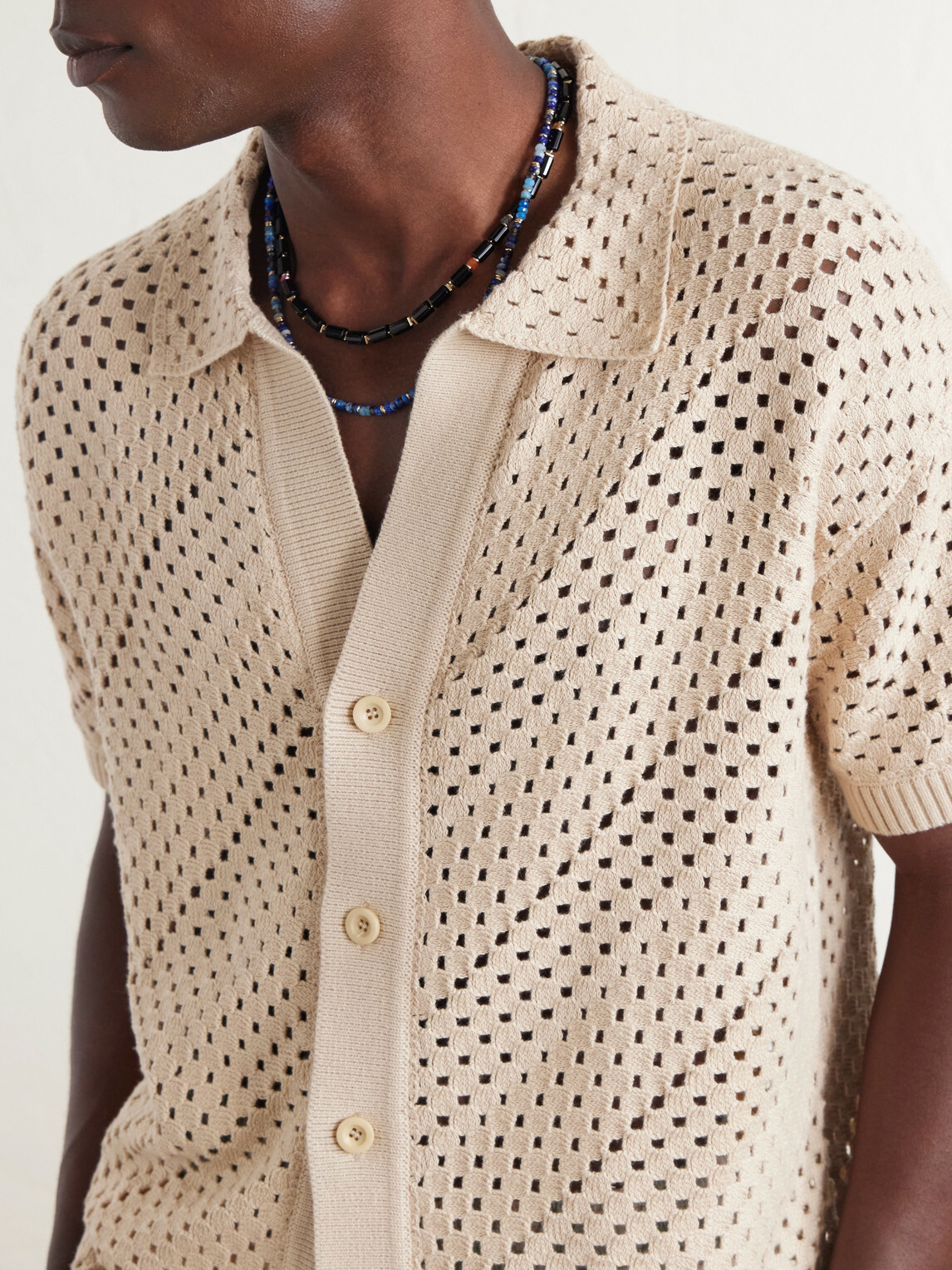 Frescobol Carioca - Pinto Crocheted Cotton Shirt - Neutrals