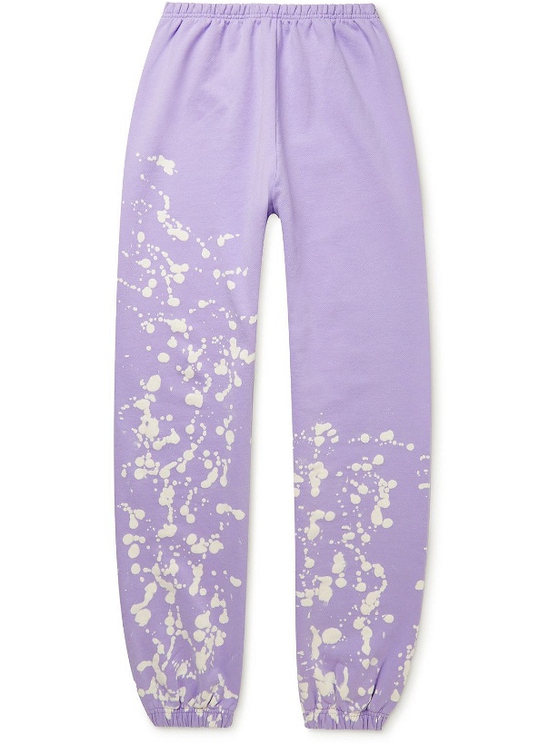 Photo: Liberal Youth Ministry - Tapered Bleached Cotton-Jersey Sweatpants - Purple