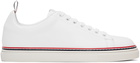 Thom Browne White Leather Tennis Sneakers