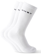 NN07 - Three-Pack Logo-Jacquard Ribbed Cotton-Blend Socks