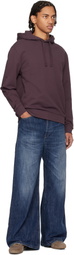 Hugo Burgundy Cotton Terry Hoodie