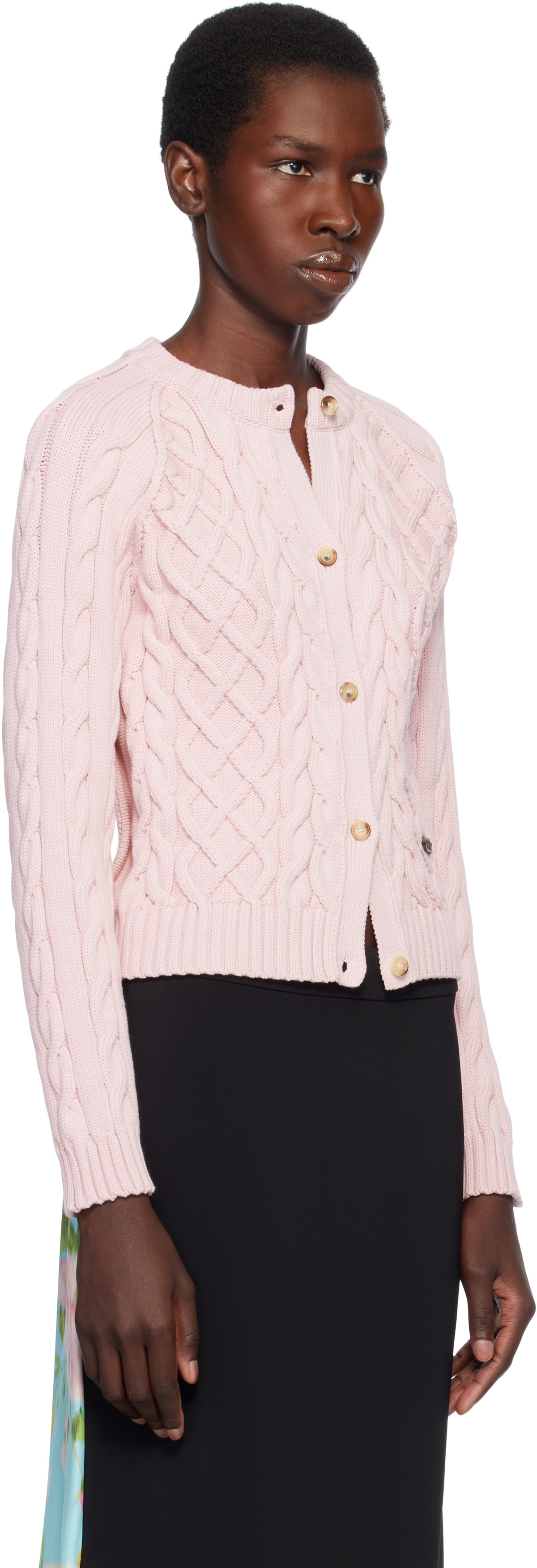 Moschino Pink Organic Cotton Blend Cardigan