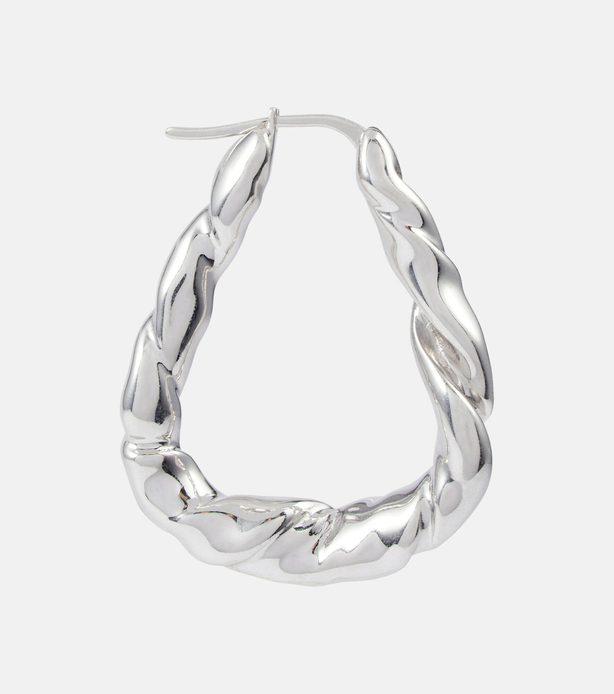 Loewe - Twisted sterling silver hoop earrings Loewe