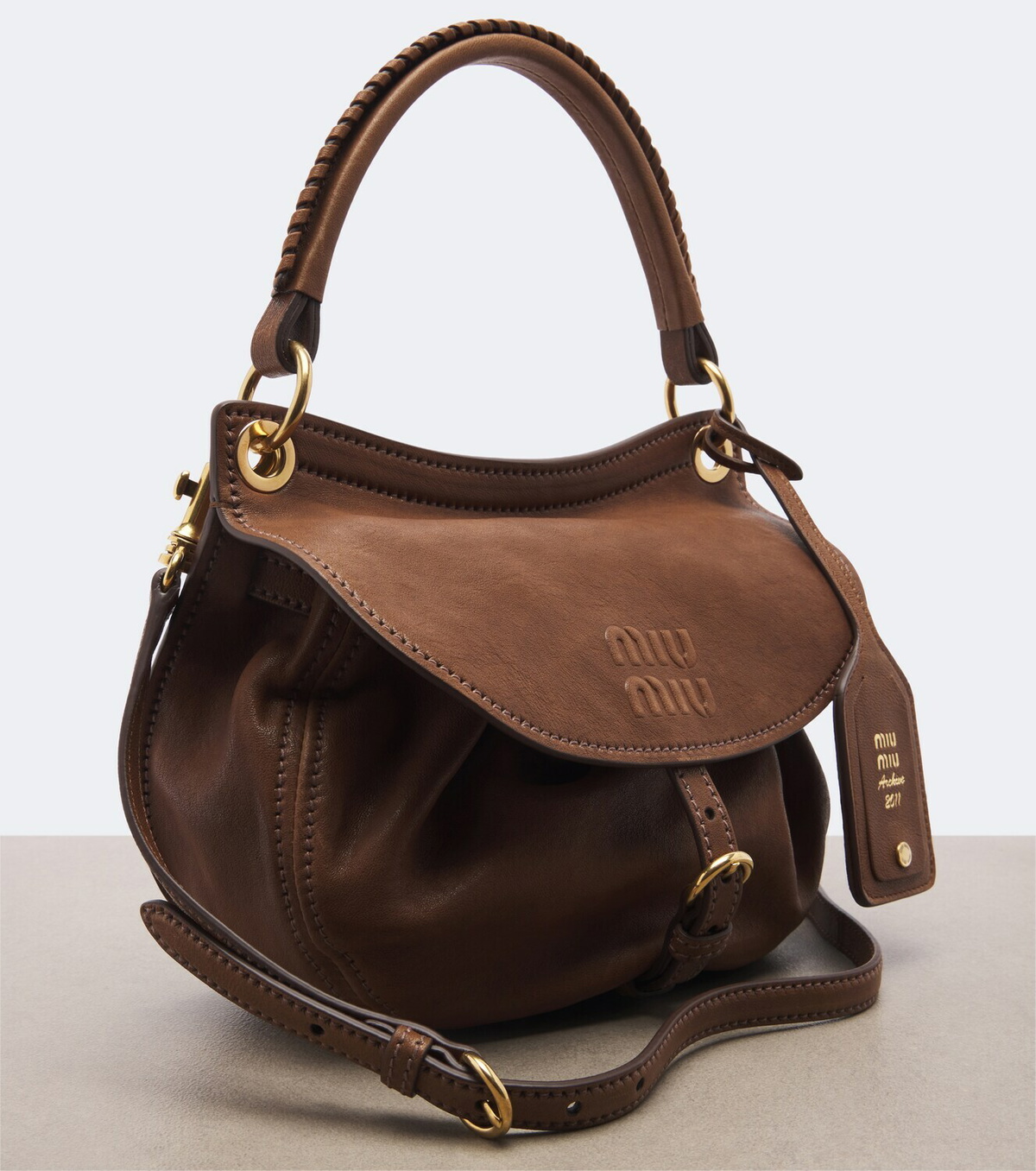 Miu Miu Rendez-vous leather shoulder bag