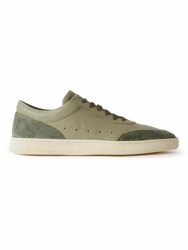 Photo: Officine Creative - Kris Lux Aero Suede-Panelled Leather Sneakers - Green