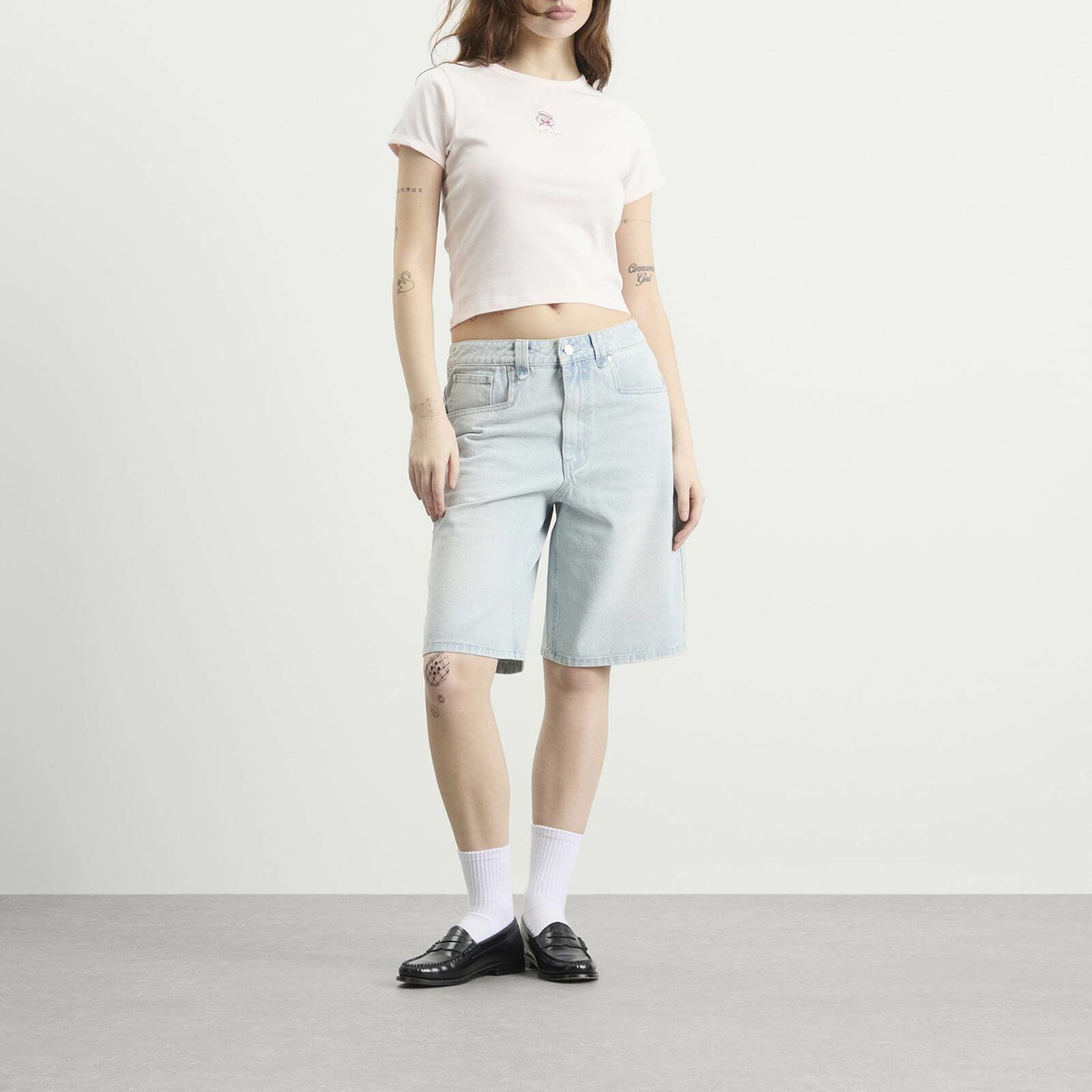 House Of Sunny Women's Im Just A Girl Baby T-Shirt in Blush