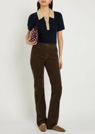 Frame Ribbed Cashmere Polo top Navy