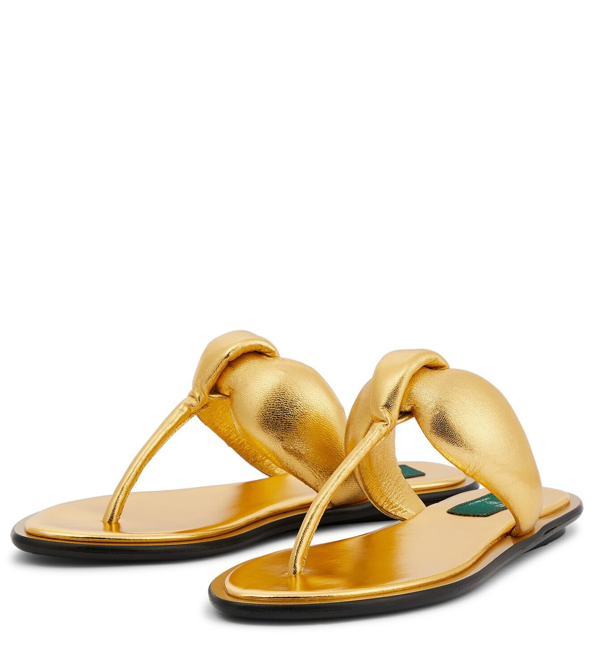 Pucci - Metallic leather thong sandals