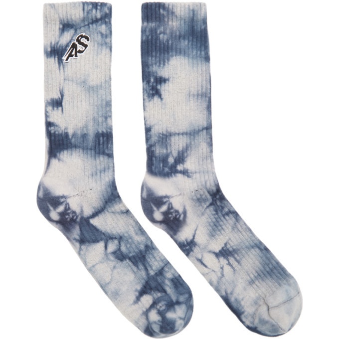 Photo: Acne Studios Navy and White Tie-Dye Wardrobe Socks
