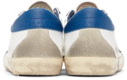 Golden Goose White & Blue Super-Star Classic Sneakers