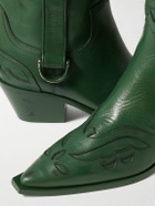 Enfants Riches Déprimés - Distressed Leather Cowboy Boots - Green