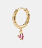 Octavia Elizabeth Charmed Micro Gabby 18kt gold hoop earrings with ruby