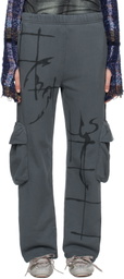 Collina Strada Gunmetal & Black Cargo Sweatpants