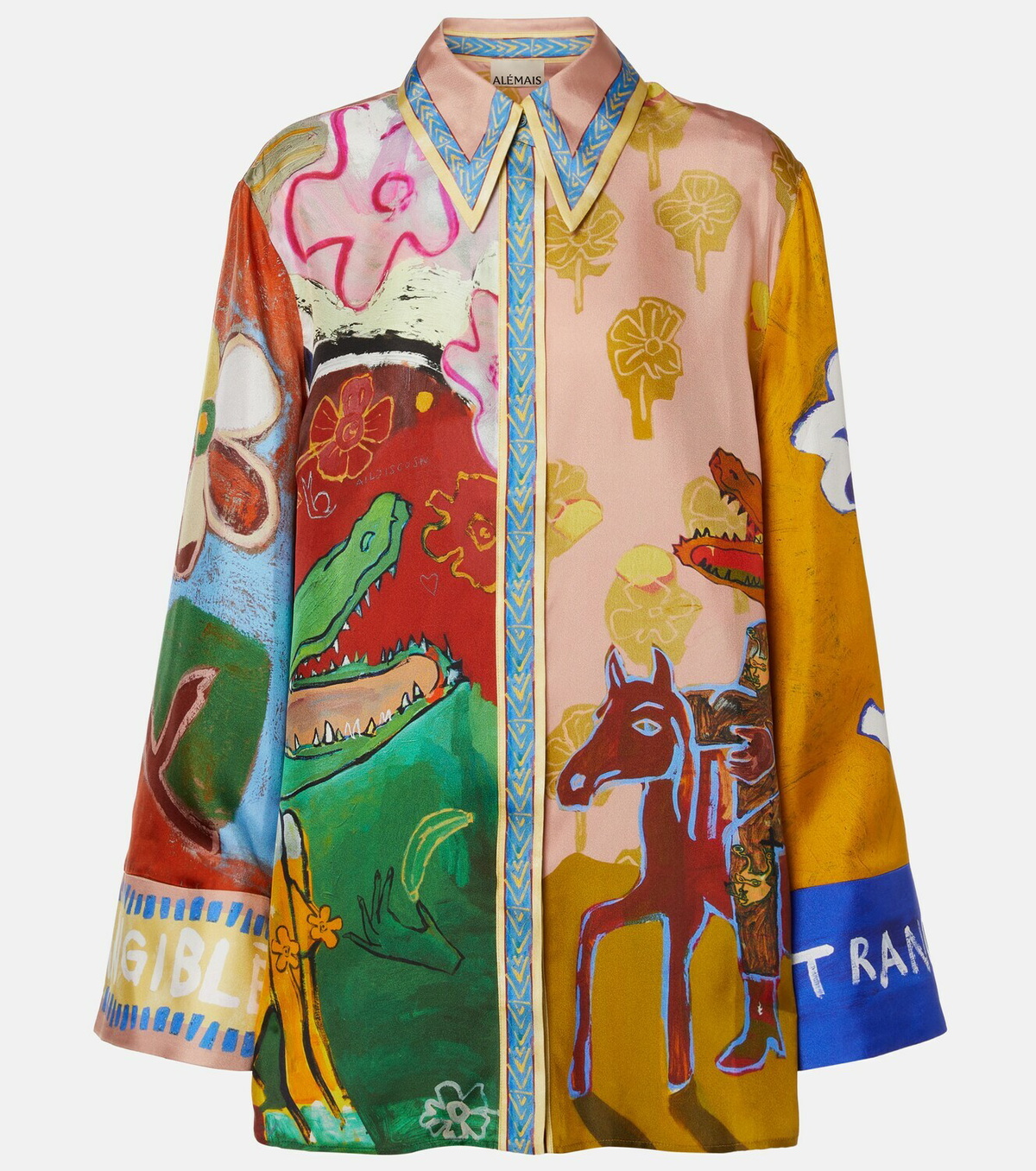 Alémais Mlak printed silk twill shirt